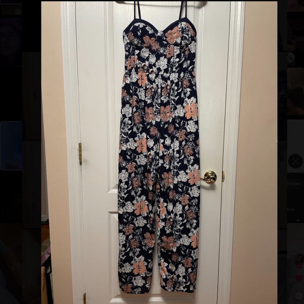 Juniors Floral Jumpsuit